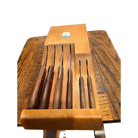 Flint vintage 6 piece knife set with block - Picture 5 of 6